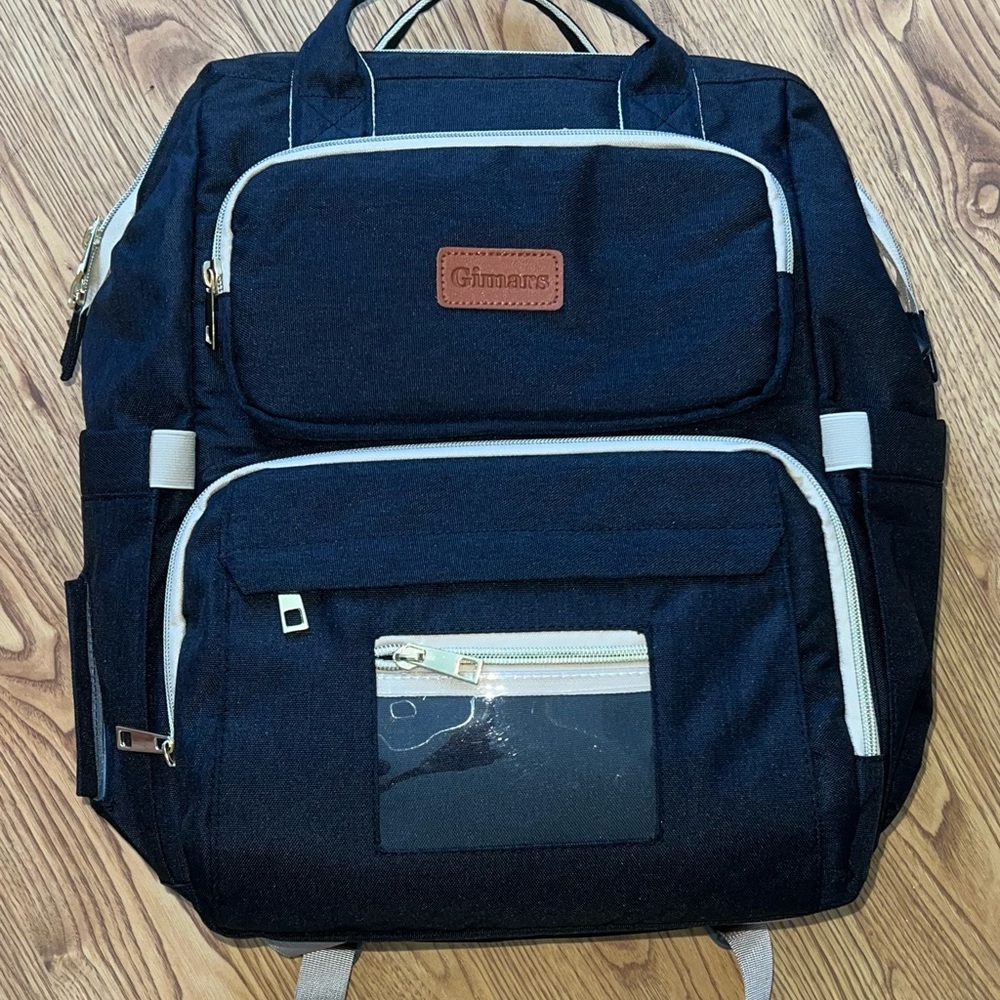 NWOT Black Diaper Backpack w/Changing or Napping Station